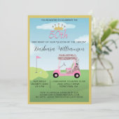 Leuk Glam Vijftig Dame Golfer 50ste Verjaardagsfee Kaart (Staand voorkant)