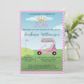 Leuk Glam Vijftig Dame Golfer 50ste Verjaardagsfee Kaart (Staand voorkant)