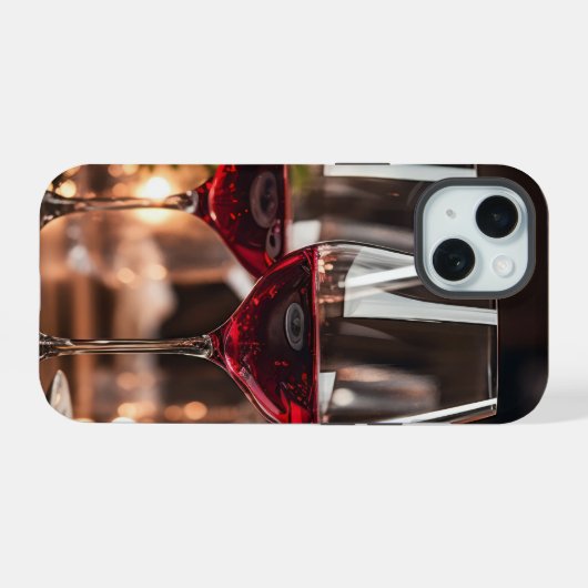 Leuk glas wijn iPhone 15 case (Achterkant horizontaal)
