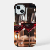 Leuk glas wijn iPhone 15 case (Achterkant)