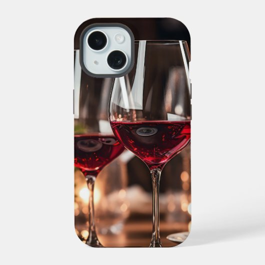 Leuk glas wijn iPhone 15 case (Achterkant)