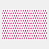Leuk glimlachend roze polka dot lieveheersbeestje  inpakpapier vel (Voorkant)