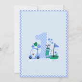 Leuk Golf Blauw 1e Verjaardag Par-T-shirt Kaart (Achterkant)