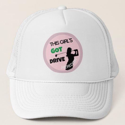 Leuk Golf Gal Swing Got Drive Naam Trucker Pet (Voorkant)