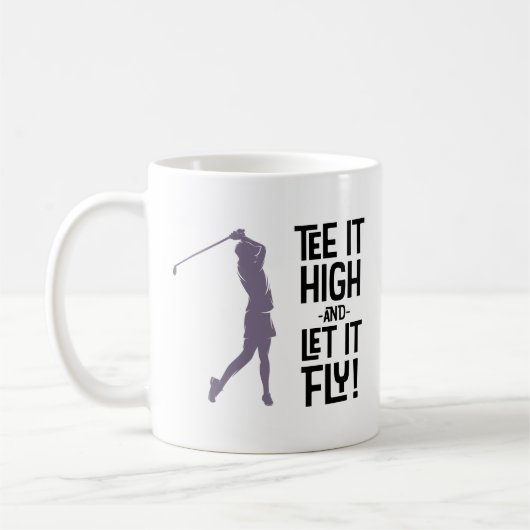 Leuk Golf T-shirt Grappige Humor Sport Paarse Zwar Koffiemok (Links)