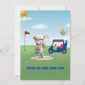 Leuk golfgat in One Boy 1st Birthday Par-T-shirt Kaart (Achterkant)