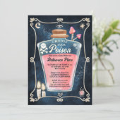 Leuk Gothic roze Poison Halloween Meisjes avond ui Kaart (Staand voorkant)