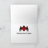 Leuk gotisch gevleugeld vampierhart al gelegenheid kaart (Binnen)