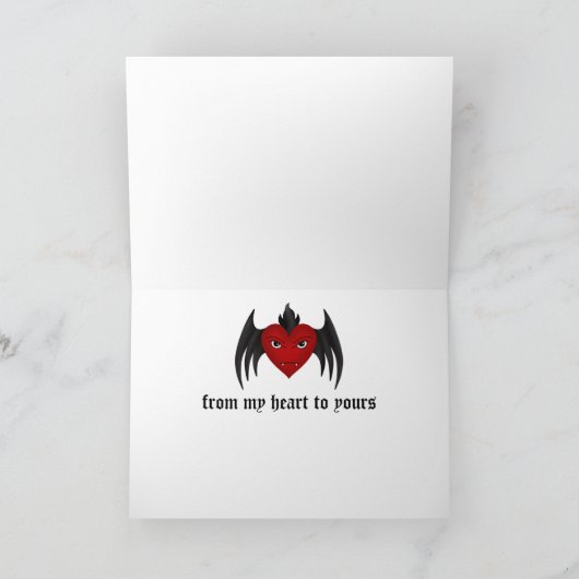 Leuk gotisch gevleugeld vampierhart al gelegenheid kaart (Binnen)