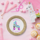 Leuk Goud Glitter Roller Schaatsen Verjaardagsfees Papieren Bordje (Feest)