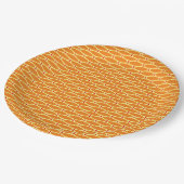 Leuk Gouden Sinaasappel Tegels Ovalen Rood Accente Papieren Bordje (Gekanteld)