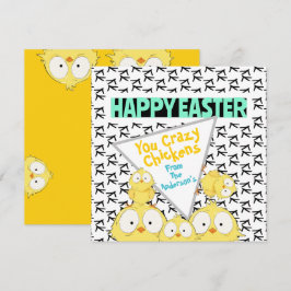 Leuk Grappig Gelukkig Pasen Uw Gekke Kippen | Feestdagenkaart