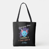 Leuk grappig Humor citaat gewoon denken personalis Tote Bag (Achterkant)