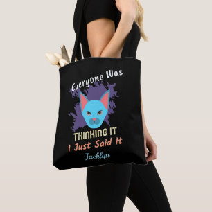 Leuk grappig Humor citaat gewoon denken personalis Tote Bag
