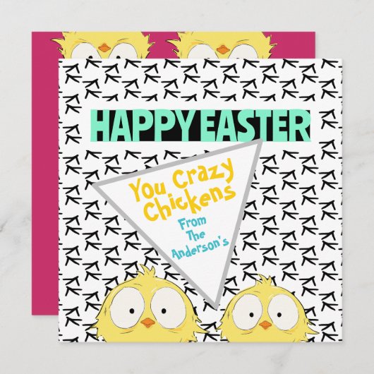 Leuk Grappig Schattige "Happy Easter You Crazy Chi Feestdagenkaart (Voorkant / Achterkant)