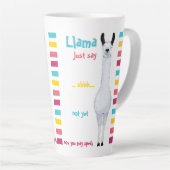 Leuk Grappig Schattige "Llama Just Say" Gestreept  Latte Mok (Rechterhoek)
