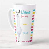 Leuk Grappig Schattige "Llama Just Say" Gestreept  Latte Mok (Linkerhoek)