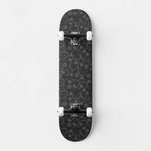 Leuk grijs bloemenpatroon persoonlijk skateboard