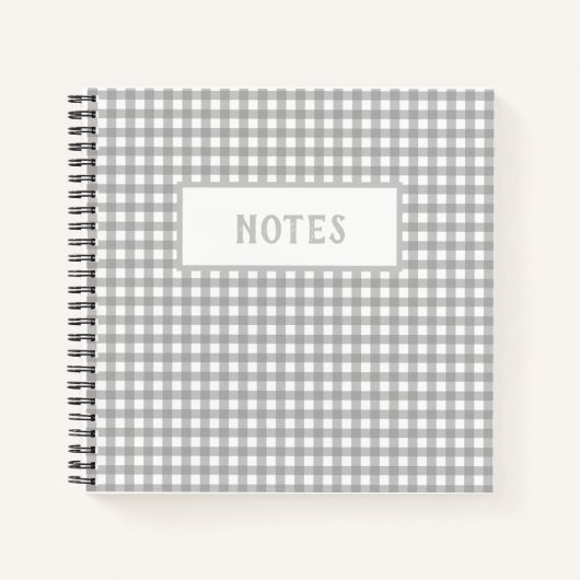 Leuk grijs en wit geruit dagboek notitieboek (Voorkant)