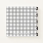 Leuk grijs en wit geruit dagboek notitieboek (Achterkant)