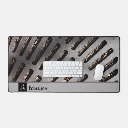 Leuk Grijs Zwaar Metalen Gratblik Monogram Bureaumat (Keyboard & Muis)