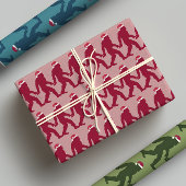 Leuk & grillig Bigfoot Santa in blauw, groen, rood Inpakpapier Vel