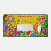 Leuk grillig bloemgeel gepersonaliseerd citaat bureaumat (Keyboard & Muis)