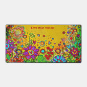 Leuk grillig bloemgeel gepersonaliseerd citaat bureaumat (Voorkant)