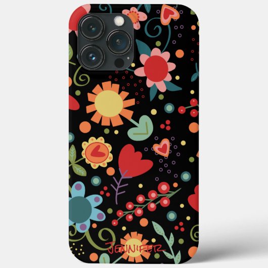 Leuk grillig schattig kleurrijk bloemmotief Case-Mate iPhone case (Achterkant)