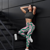Leuk groen en roze abstract stijlvol zwart leggings