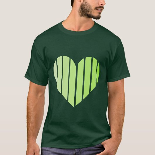 Leuk Groen Hart Gedrukt T-shirt (Voorkant)