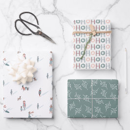 Leuk groen kerst inpakpapier vel