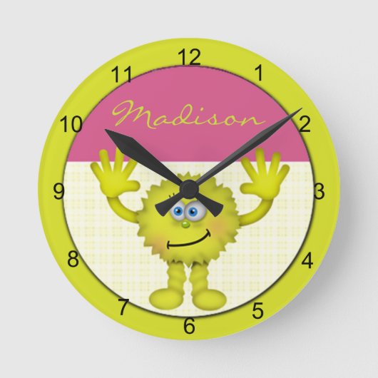 Leuk Groen Monster Ronde Klok (Voorkant)