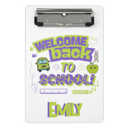 Leuk Groen Paars Welkom Terug Op School  Mini Klembord