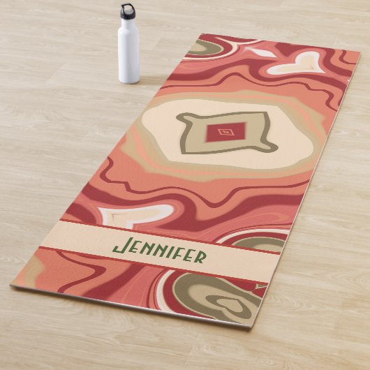 Leuk Groen Rood Abstract Moderne Trendy Inspiratie Yogamat (In situ)