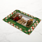 Leuk groen rood geplakt Waterverf patroon en goud Folie Feestdagenkaart (Gedraaid)