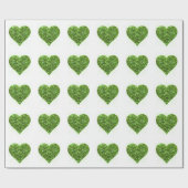 Leuk groen sprankelend glitter hart cadeaupapier (Vlak)