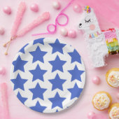 Leuk, groot marineblauw sterrenpatroon - nautisch papieren bordje (Feest)