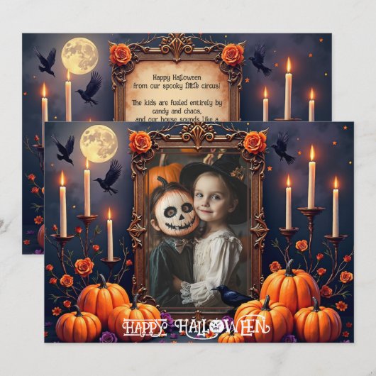 🎃 Leuk Halloween aangepaste fotokaart Kaart (Voorkant / Achterkant)
