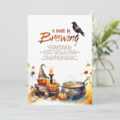 Leuk Halloween Baby shower Een Baby is aan het bro Kaart (Staand voorkant)