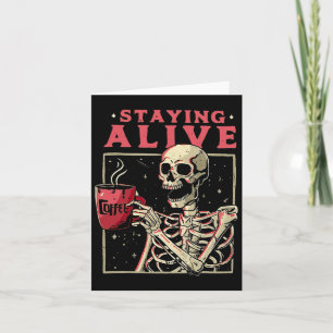 Leuk Halloween Blijven Alive Coffee Skeleton Stay Kaart