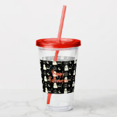 Leuk Halloween Boo Ghost Pattern Acryl Drinkbeker (Achterkant)