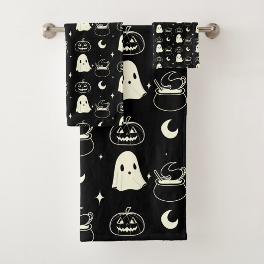 Leuk Halloween Boo Ghost Pattern Bad Handdoek (Insitu)