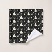 Leuk Halloween Boo Ghost Pattern Bad Handdoek (Wasdoekje)
