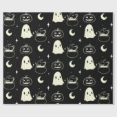 Leuk Halloween Boo Ghost Pattern Cadeaupapier (Vlak)