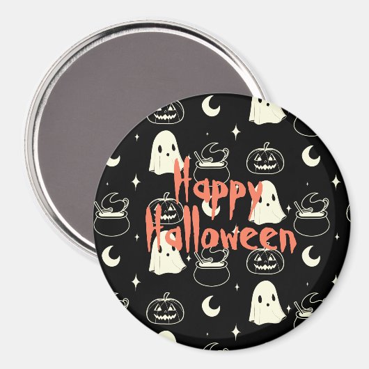 Leuk Halloween Boo Ghost Pattern Magneet (Voorkant / Achterkant)