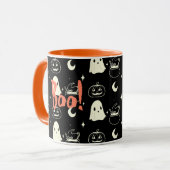 Leuk Halloween Boo Ghost Pattern Mok (Voorkant links)