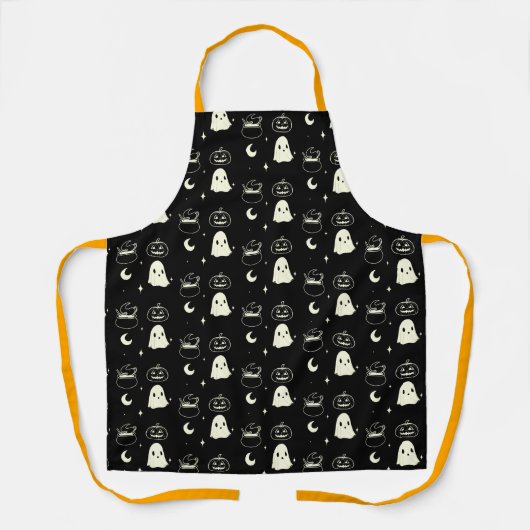 Leuk Halloween Boo Ghost Pattern Schort (Voorkant)