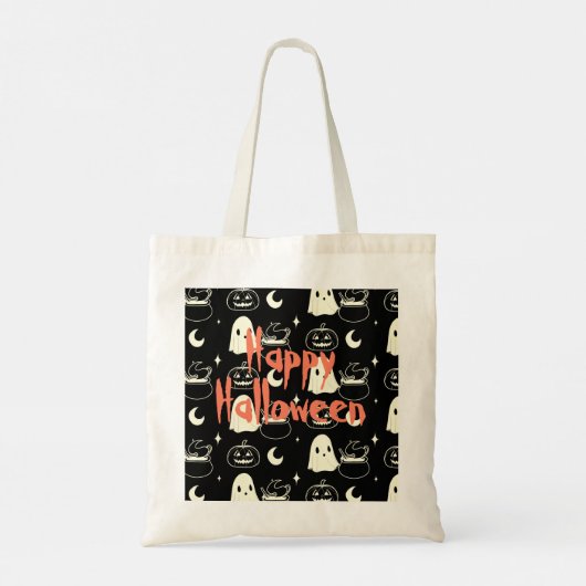 Leuk Halloween Boo Ghost Pattern Tote Bag (Achterkant)