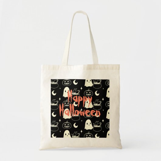 Leuk Halloween Boo Ghost Pattern Tote Bag (Voorkant)